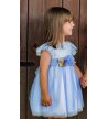 Vestido talle alto tul azulón