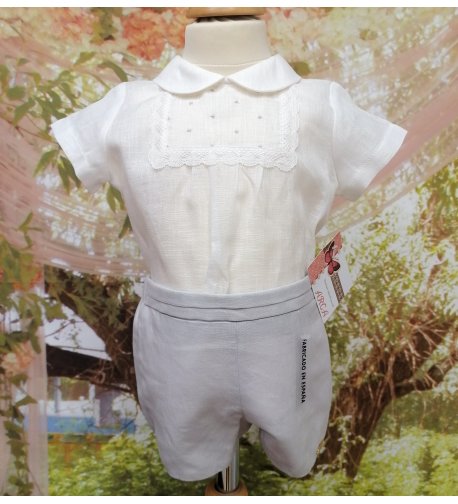 Conjunto niño lino camisa bodoques