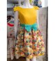 Vestido amarillo tul bordado colores