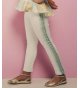Conjunto blusa verde agua pant blanco