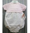 Pelele niña punto rosa/blanco