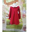 Vestido M/L suelto punto rojo estampado