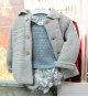 Abrigo lana bebé gris con capucha