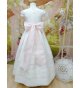 Vestido COMUNIÓN clásico fajín rosa