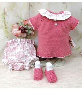 Conjunto bebe coral con braguita