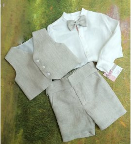 Pantalón corto lino con fajín
