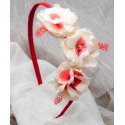 Diadema 3 flores CORAL