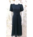 Vestido MUJER encaje /plisado marino