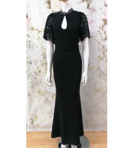 Vestido MUJER largo negro encaje