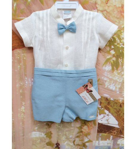 Conjunto infantil lino m/corta