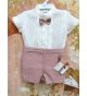 Conjunto infantil lino m/corta