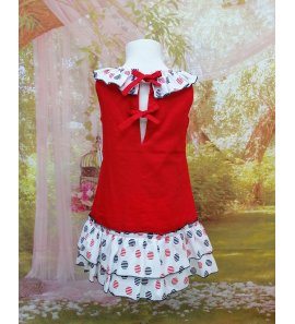 Vestido suelto circulo rojo/marino