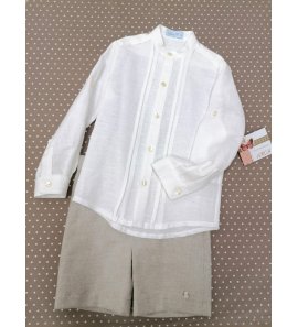 Camisa lino beige