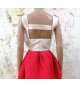 Conjunto TOP mikado seda marfil+falda fantasia roja