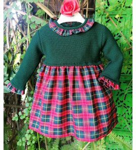 Vestido infantil lana con cuadros escoces