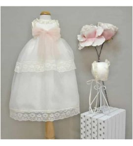 Faldón organza puntilla