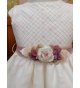 Vestido tul bordado flores rosas