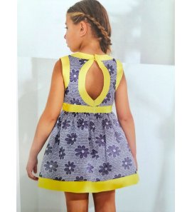 Vestido flores azul con amarillo