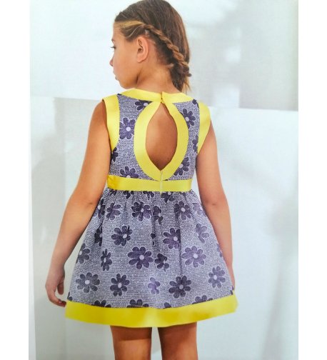 Vestido flores azul con amarillo