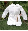 Conjunto ceremonia plumetti de organza marfil