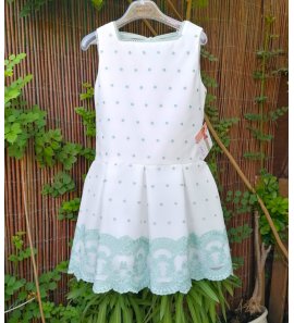 Vestido talle bajo bodoques jade