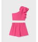 Conjunto FUCSIA top asimétrico y bermuda