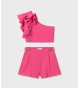 Conjunto FUCSIA top asimétrico y bermuda