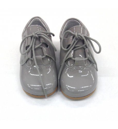 Zapato ingles charol gris