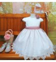 Vestido bebé encaje rosa