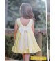 Vestido hilo troquelado y bordado amarillo