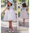 Vestido talle alto verde volantes