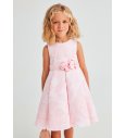 Vestido muselina rosa en devore flores