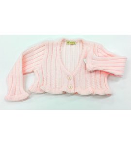 Chaqueta lana canalé rosa