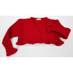 Chaqueta lana canalé ROJA