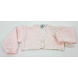 Chaqueta lana ROSA/BLANCO