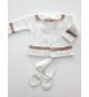 Conjunto perle m/l blanco-camel