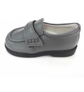 Zapato mocasin PIEL GRIS