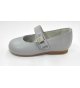 Zapato piel gris perla