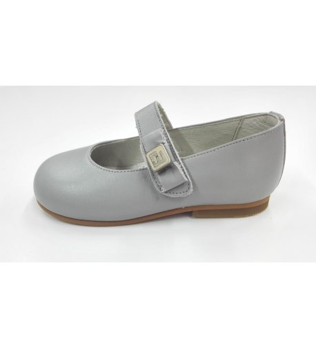 Zapato piel gris perla