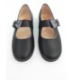Zapato negro lazo gris