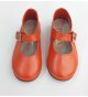 Zapatos piel naranja brillo