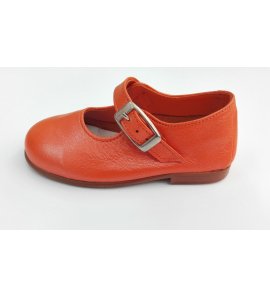 Zapatos piel naranja brillo