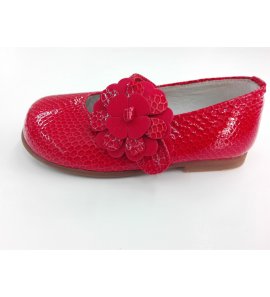 Zapato niña charol pitón ROJO