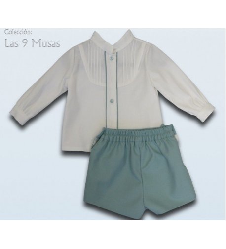 Conjunto niño verde agua