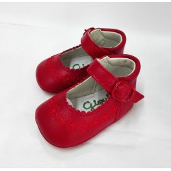 Zapato bebé piel rojo