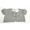 Chaqueta m/corta pompon GRIS