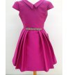 Vestido cuello pico buganvilla