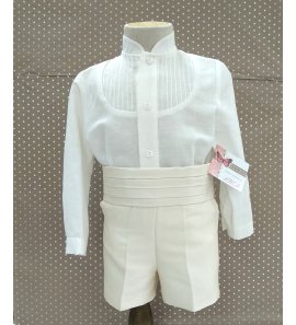 Conjunto ceremonia niño mikado beige