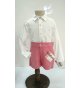 Pantalón niño corto lino rosa