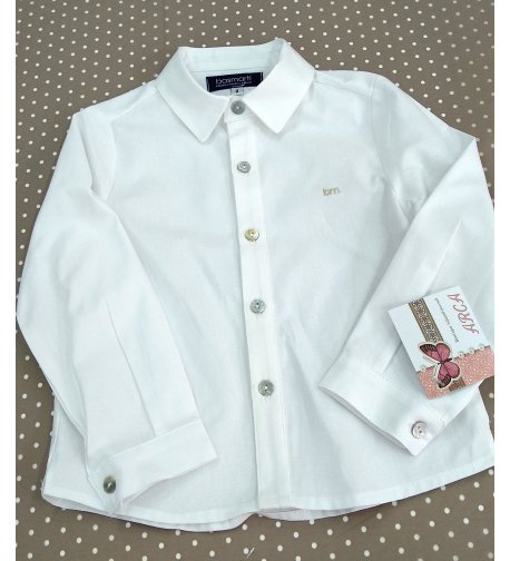 Camisa niño lino cuello blanca